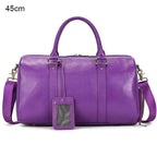 Personalized Leather Duffel Bags Purple Blue Brown Black - VacationGrabs