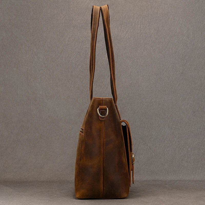 Custom Leather Handbag – Women's Business Totes Travel Bag - VacationGrabs