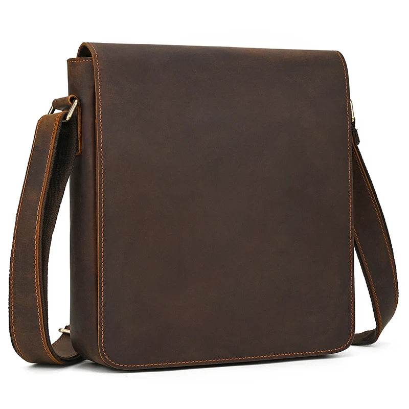 Genuine Leather Men's Shoulder Bag Crossbody Messenger for iPad - VacationGrabs