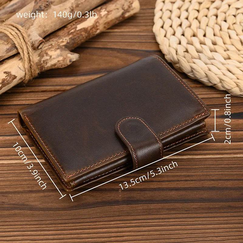 Retro Anti-Theft Men’s Leather Wallet Clip Purse with Card Holder - VacationGrabs