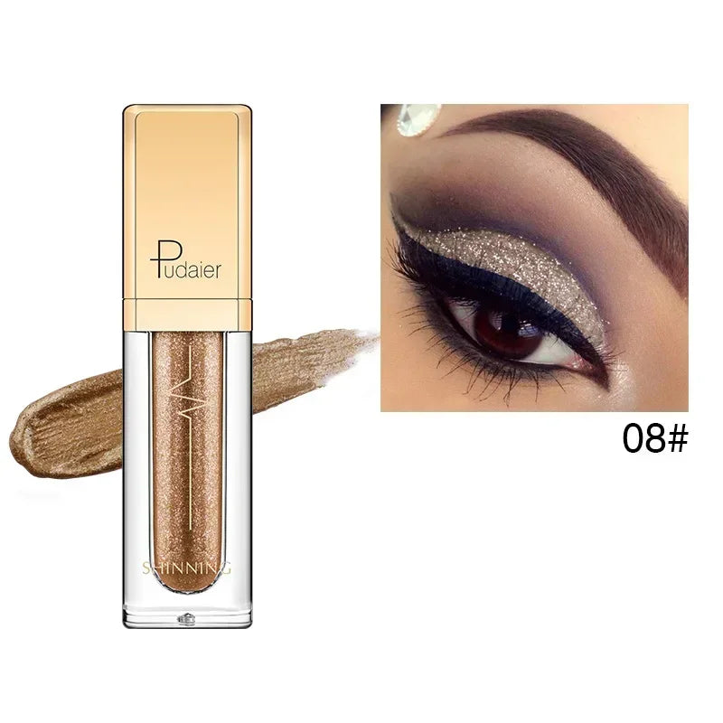 Pink Liquid Glitter Eyeshadow 18 Colors Waterproof Shimmer