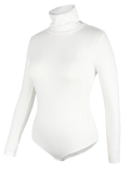 Women's High Collar Thermal Bodysuit, Long Sleeve Compression Top