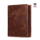 RFID Genuine Leather Travel Wallet Business Card Clip Short Purse Wallet - VacationGrabs