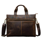 High Fashion Crazy Horse Leather Men's Laptop Handbag - VacationGrabs
