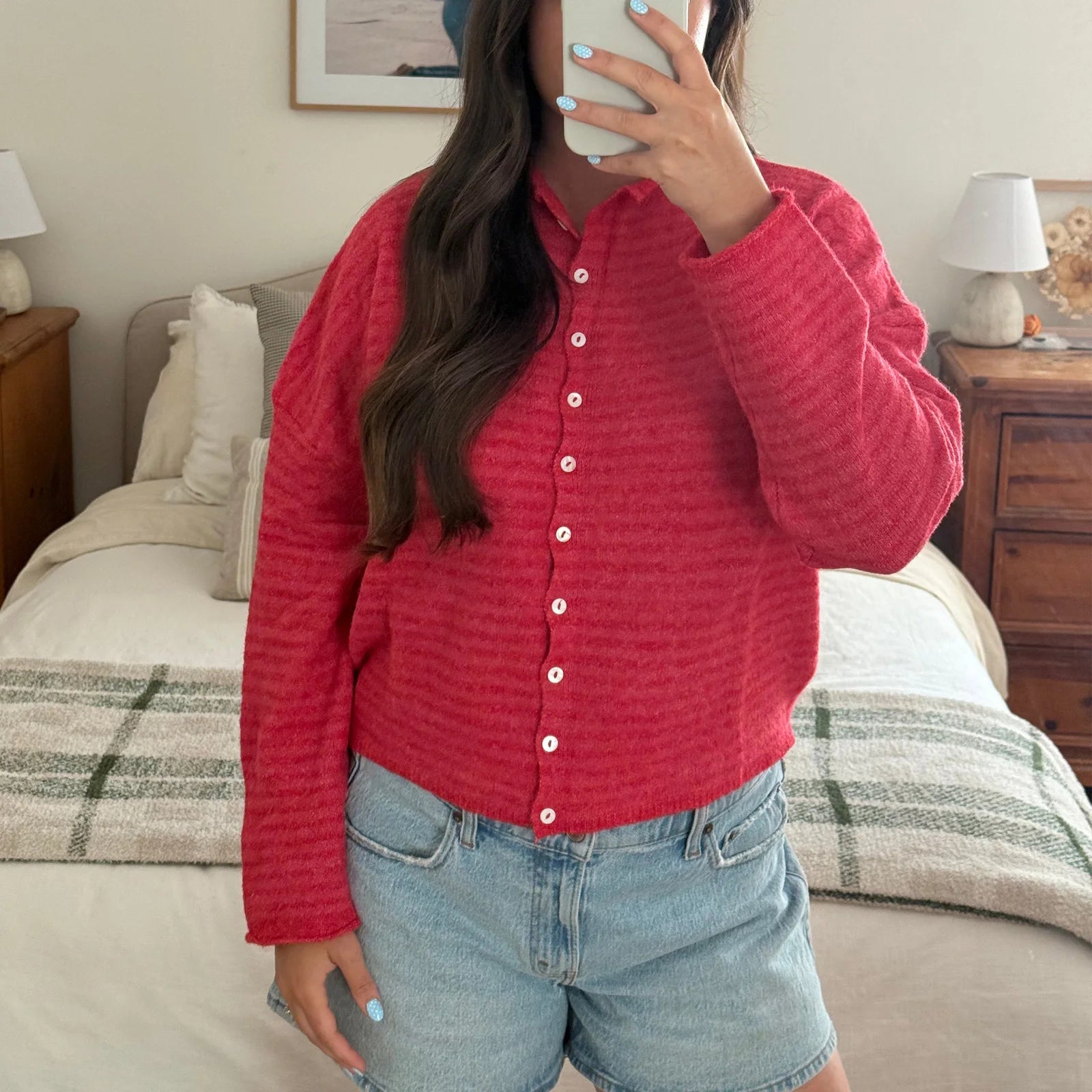 Y2K Crew Neck Open Front Button Down Long Sleeve Knit Sweaters Womens Striped Cardigan Sweater Casual Winter Fall Outerwear