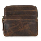 Mini Coin Purse Wallet Genuine Leather for Men & Women Zippered - VacationGrabs