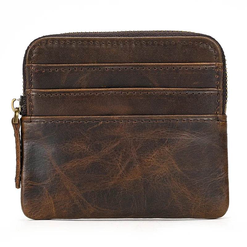 Mini Coin Purse Wallet Genuine Leather for Men & Women Zippered - VacationGrabs