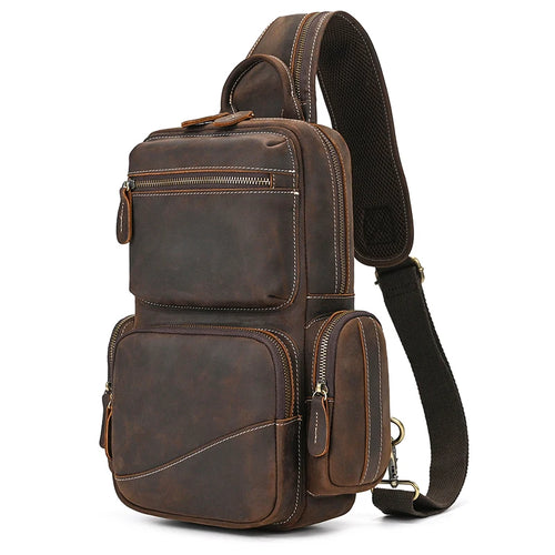 Genuine Leather Vintage Sling Bag for Men | Chest Pack