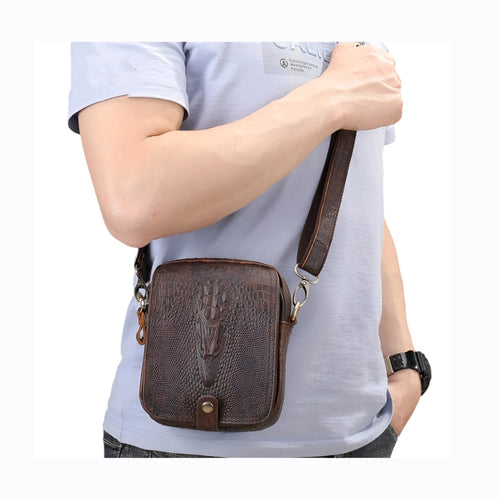 Men’s Vertical Leather Single Shoulder Crossbody Bag - VacationGrabs