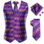 Men's purple paisley tie set, ideal for formal events and occasions