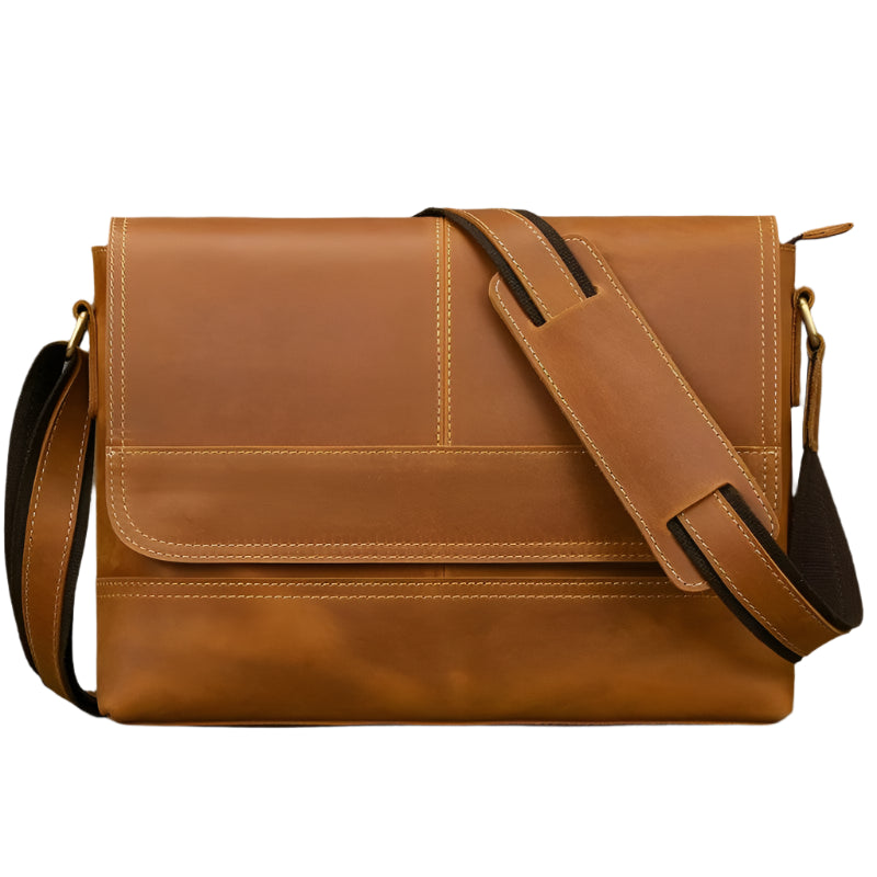 Luxury Designer Men's Messenger Bag – Genuine Leather Crossbody - VacationGrabs