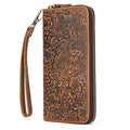 Luxury Double Zipper Leather Wallet for Men & Women with Coin Pouch - VacationGrabs