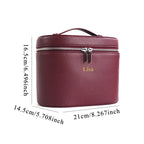 Personalized Travel Friendly Cosmetic Bag, Large-Capacity PU Leather