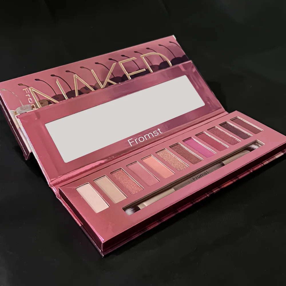 12-Color Eyeshadow Palette, Brown & Pink Shimmer Shades