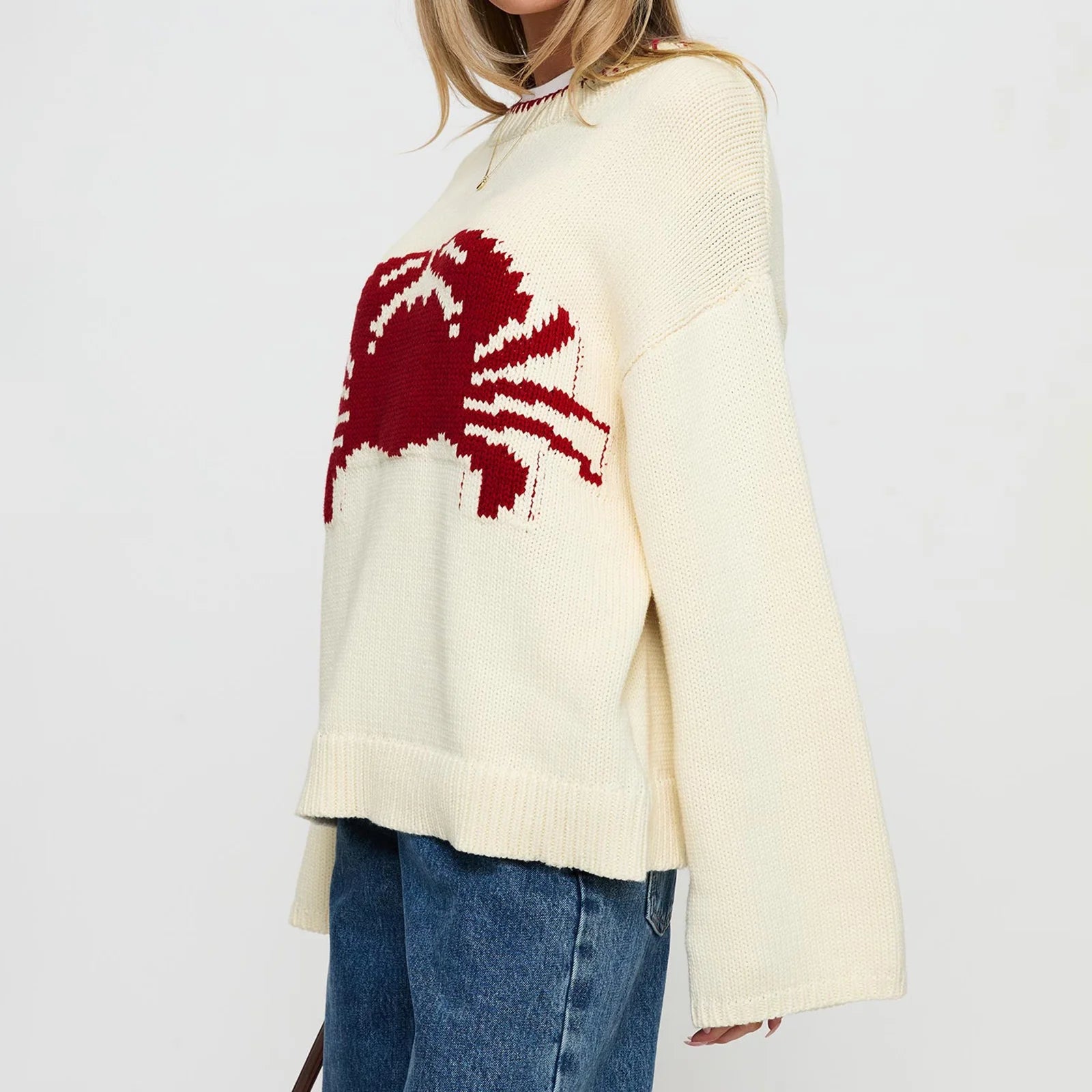 VacationGrabs Women Y2K Graphic Sweater top Cute Print Long Sleeve Knit Pullover Preppy Fall Winter Y2K Aesthetic Streetwear