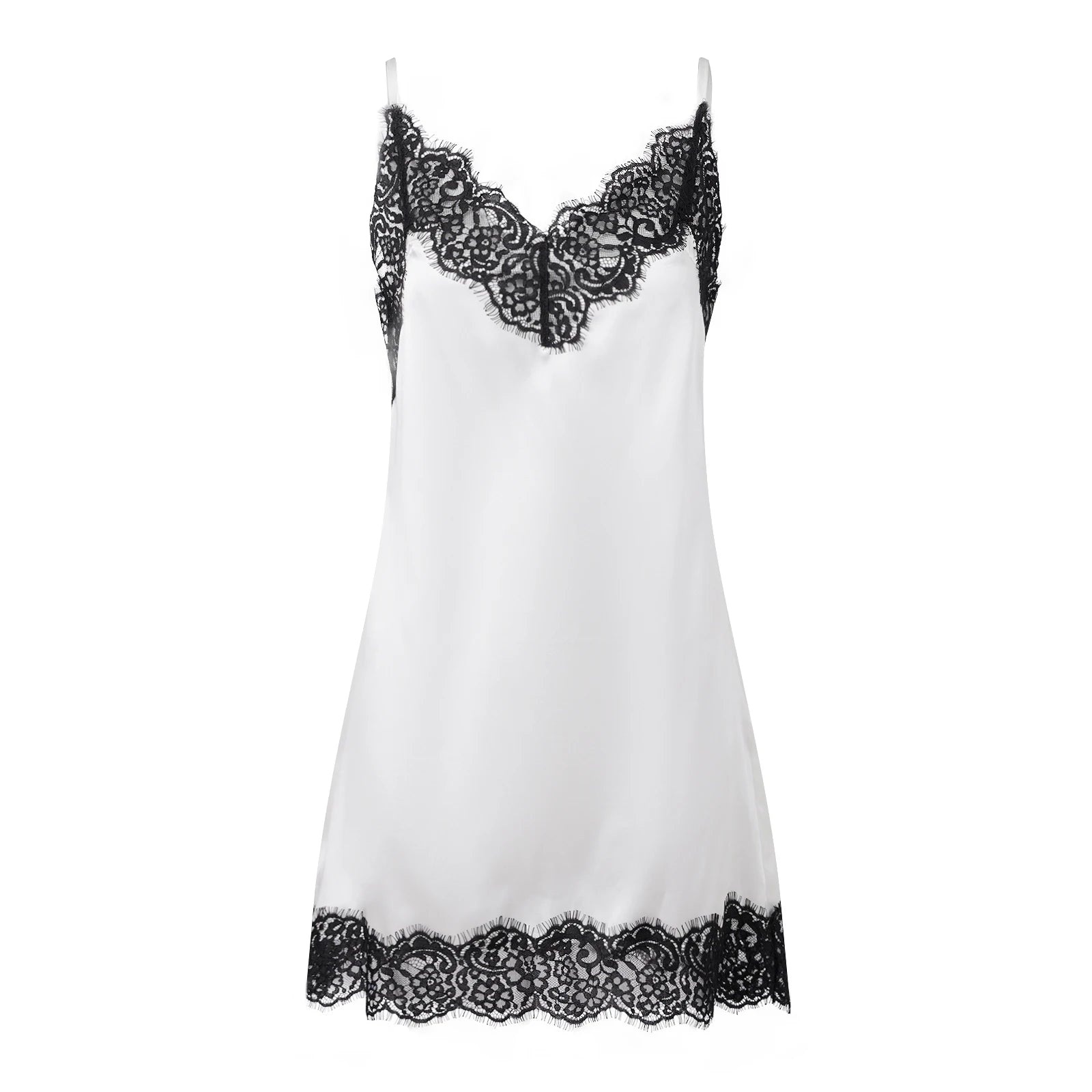 Women's Lace Trim Mini Dress Sexy Ladies Loose Fit Sleeveless Vestido Women's Elegant Party Dress Casual Loungewear