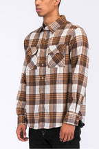 Brushed Flannel Shirt | Cotton-Poly Blend with Chest Pockets