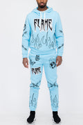 Chenille Flame Sweat Suit – Cotton Blend Track Suit