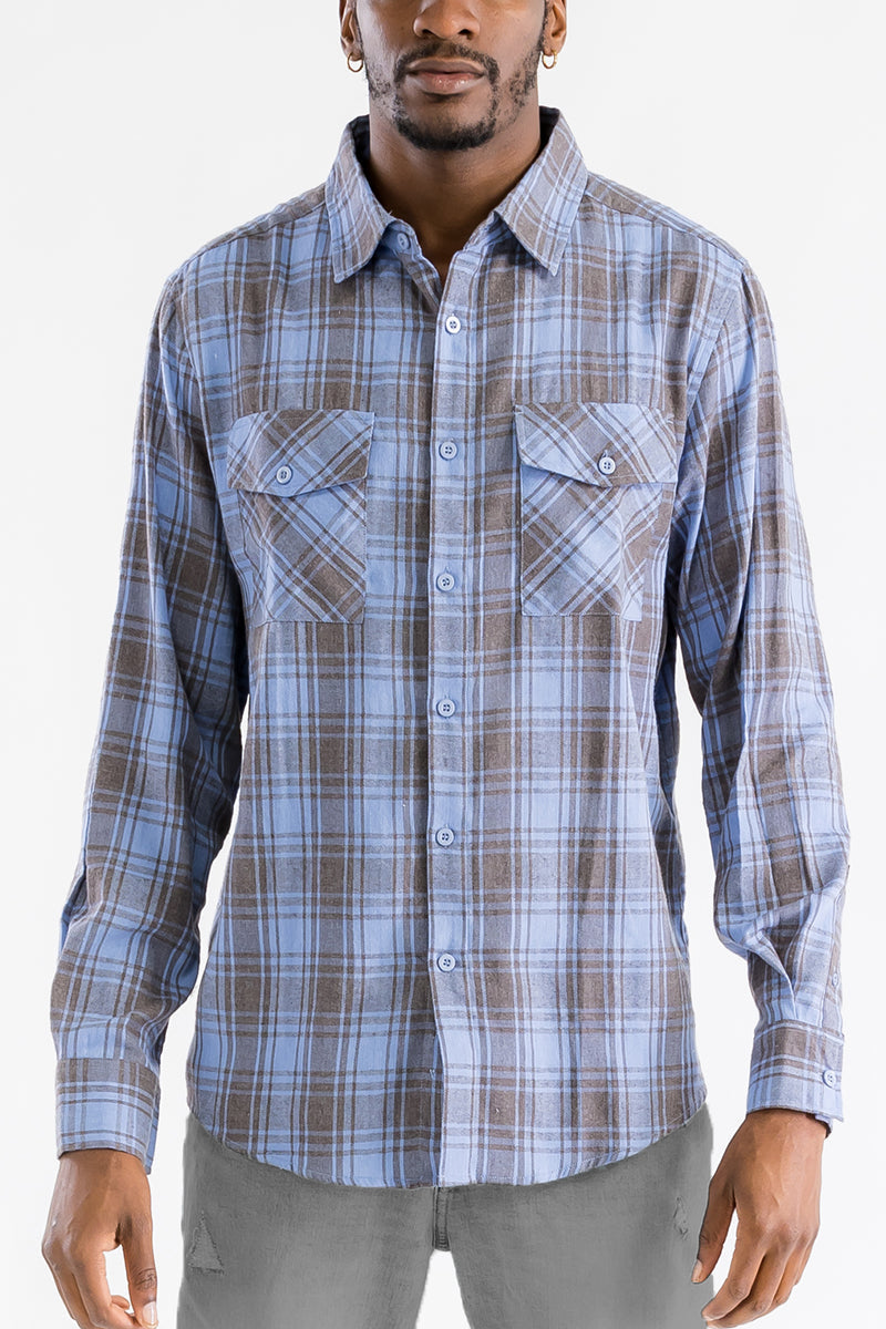 Men's Brushed Flannel Shirt – Cotton Blend