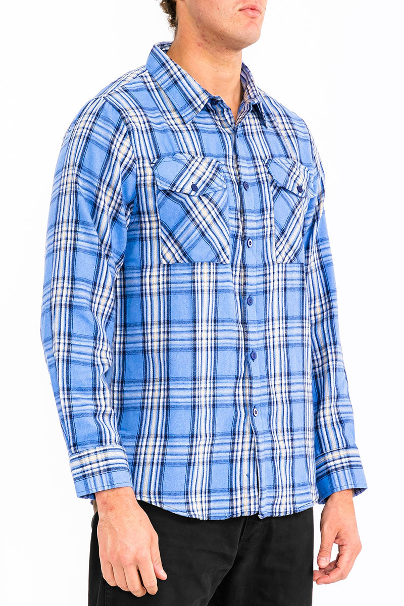 Men's Brushed Flannel Shirt – Cotton Blend