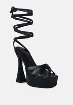 Splitsoul Lace Up High Platform Sandal