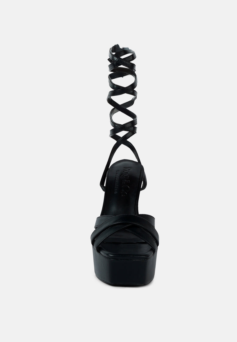 Splitsoul Lace Up High Platform Sandal