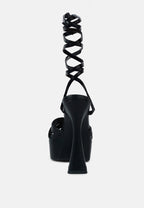 Splitsoul Lace Up High Platform Sandal
