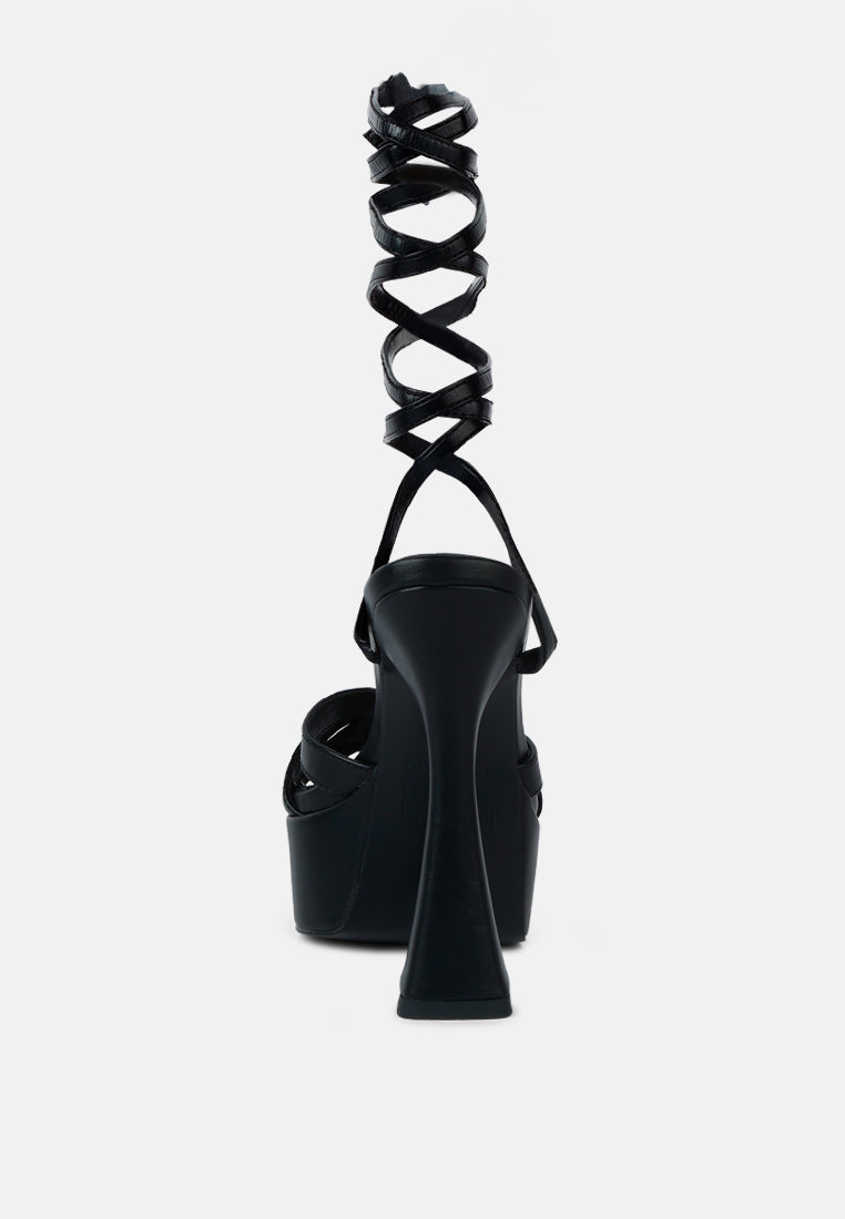 Splitsoul Lace Up High Platform Sandal