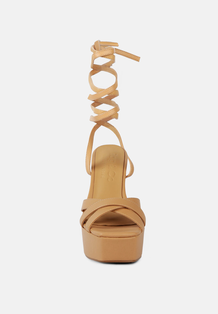 Splitsoul Lace Up High Platform Sandal