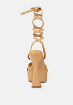 Splitsoul Lace Up High Platform Sandal