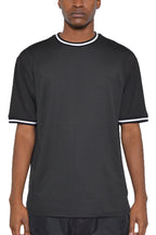 Micromesh Jersey Tee with Dual Stripe Tape Detail
