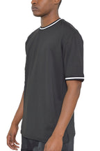 Micromesh Jersey Tee with Dual Stripe Tape Detail