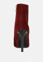 Sulfur Suede Leather Stiletto Ankle Boot