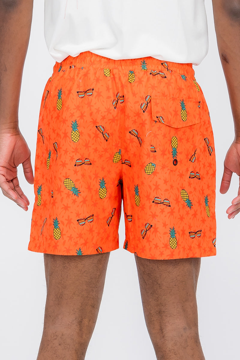 Pineapple Print Swim Shorts – 5.5" Inseam