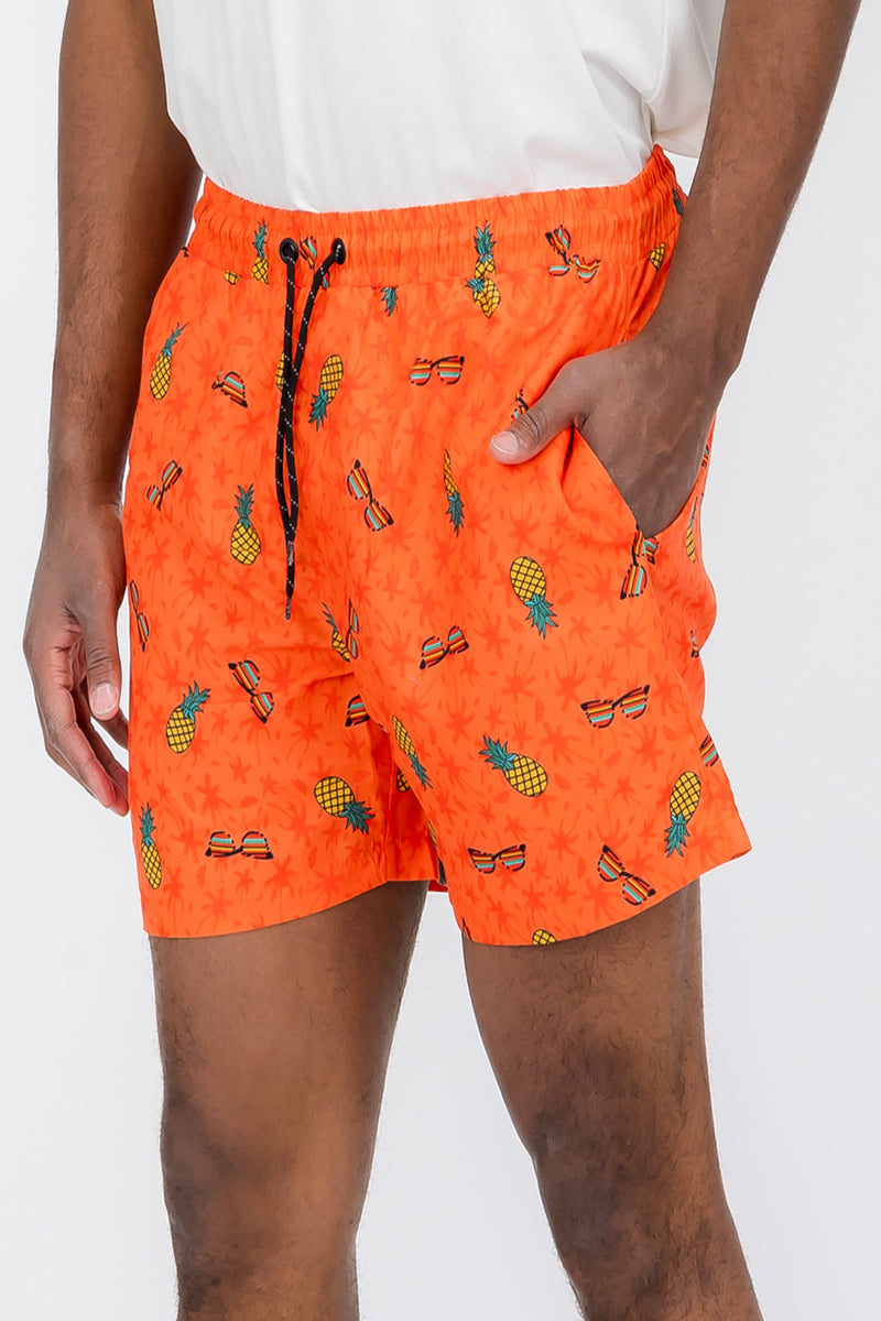 Pineapple Print Swim Shorts – 5.5" Inseam