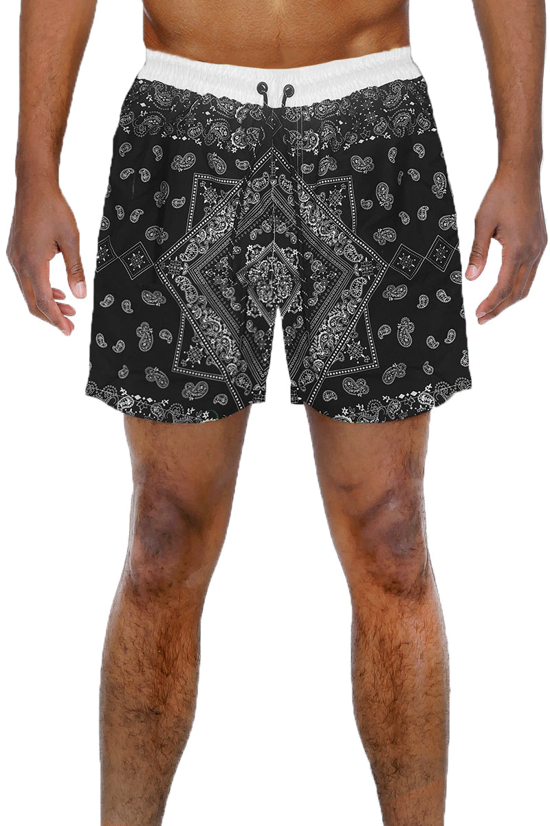 Paisley Print Swim Shorts – Men's Fashion Beach Short