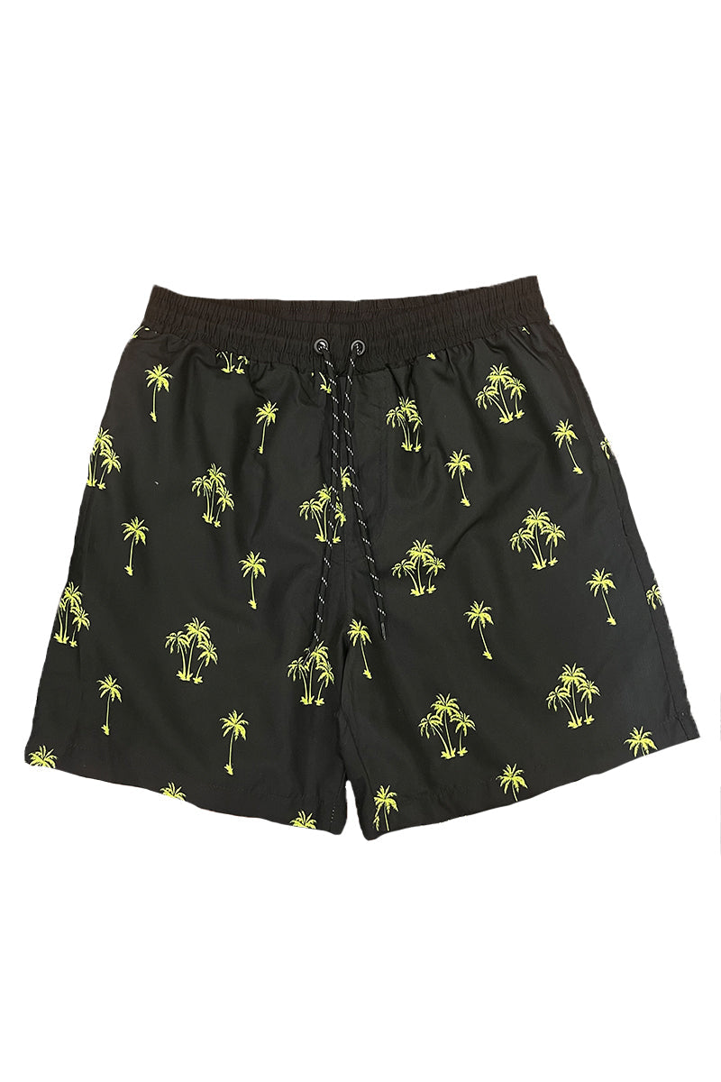 Lime Palm Print Swim Shorts – 8.5" Inseam