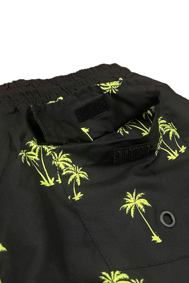Lime Palm Print Swim Shorts – 8.5" Inseam