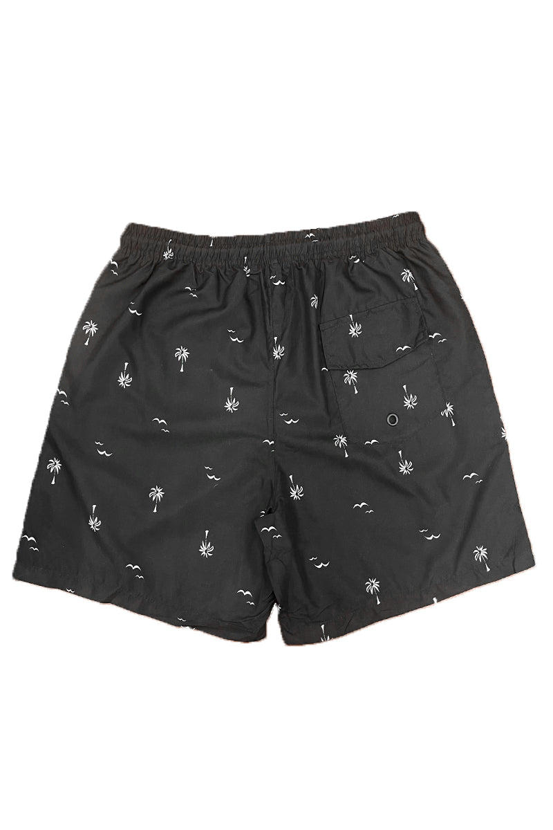 White Palm Print Swim Shorts – 8.5" Inseam