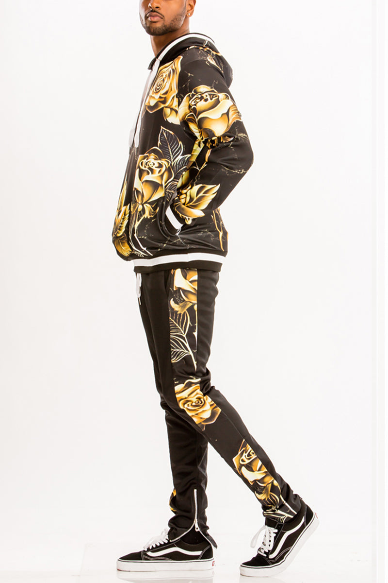 Print Sweat Set – Slim Fit Track Set with Ankle Zip