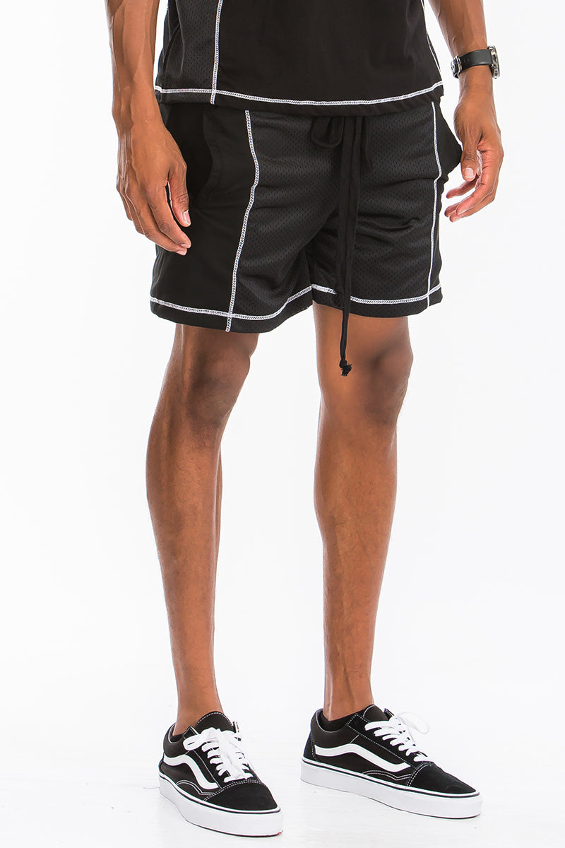 Alvin Mesh Contrast Short Set – Cotton Blend