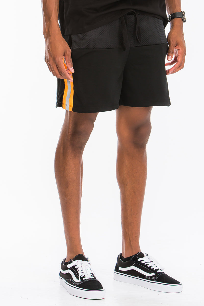 Quarter Mesh Shorts with Reflective Side Tape