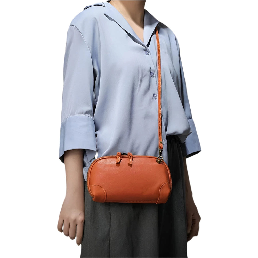 Handmade Leather Shoulder Sling Bag for Women Crossbody Clutch - VacationGrabs
