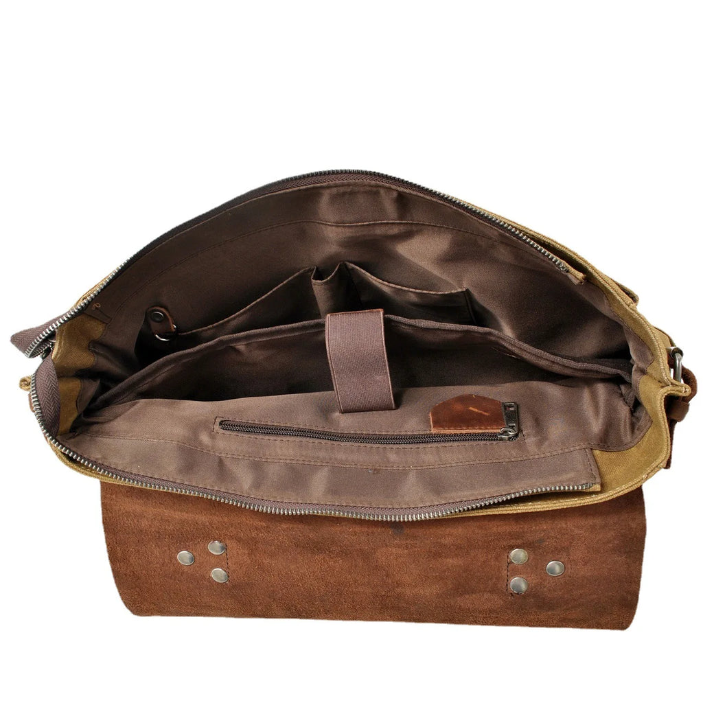 Large Men's Genuine Leather Briefcase 13" Laptop Bag