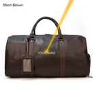 Custom Name Leather Duffel Bag Men’s Weekender Travel Bag - VacationGrabs