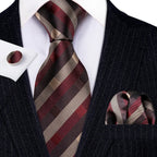 Red Silk Tie Set for Men: Burgundy, Maroon, & More - VacationGrabs