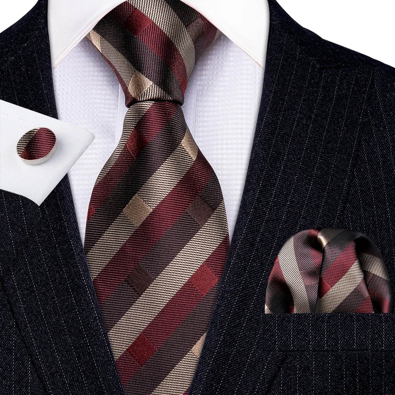 Red Silk Tie Set for Men: Burgundy, Maroon, & More - VacationGrabs