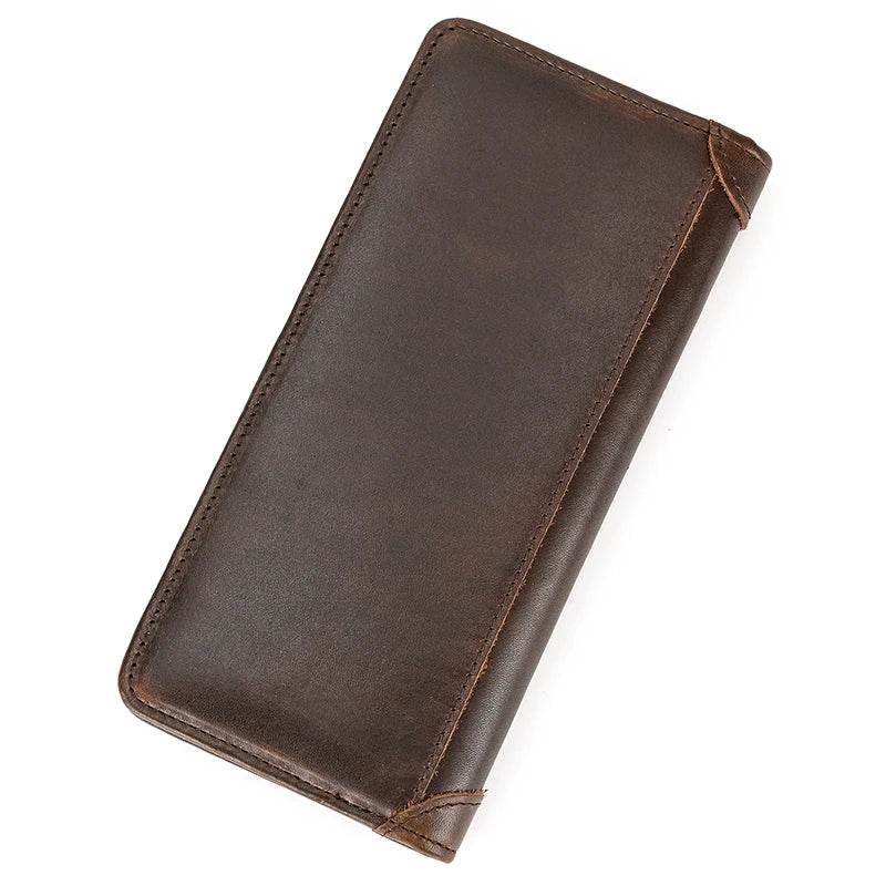 Casual Men’s Long Wallet with Mobile Phone Card Holder Natural Cow Skin - VacationGrabs