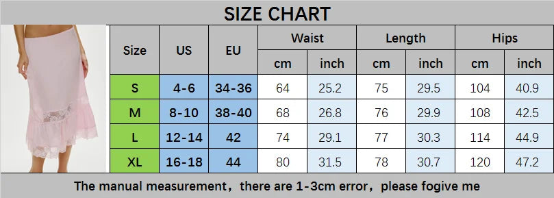 VacationGrabs Women Half Slip Long Skirt Lace Trim Satin Underskirt Elastic Waist Aline Silky Slips Skirt for Under Dress Party Club