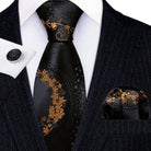 Floral Jacquard Silk Tie Set for Men - VacationGrabs